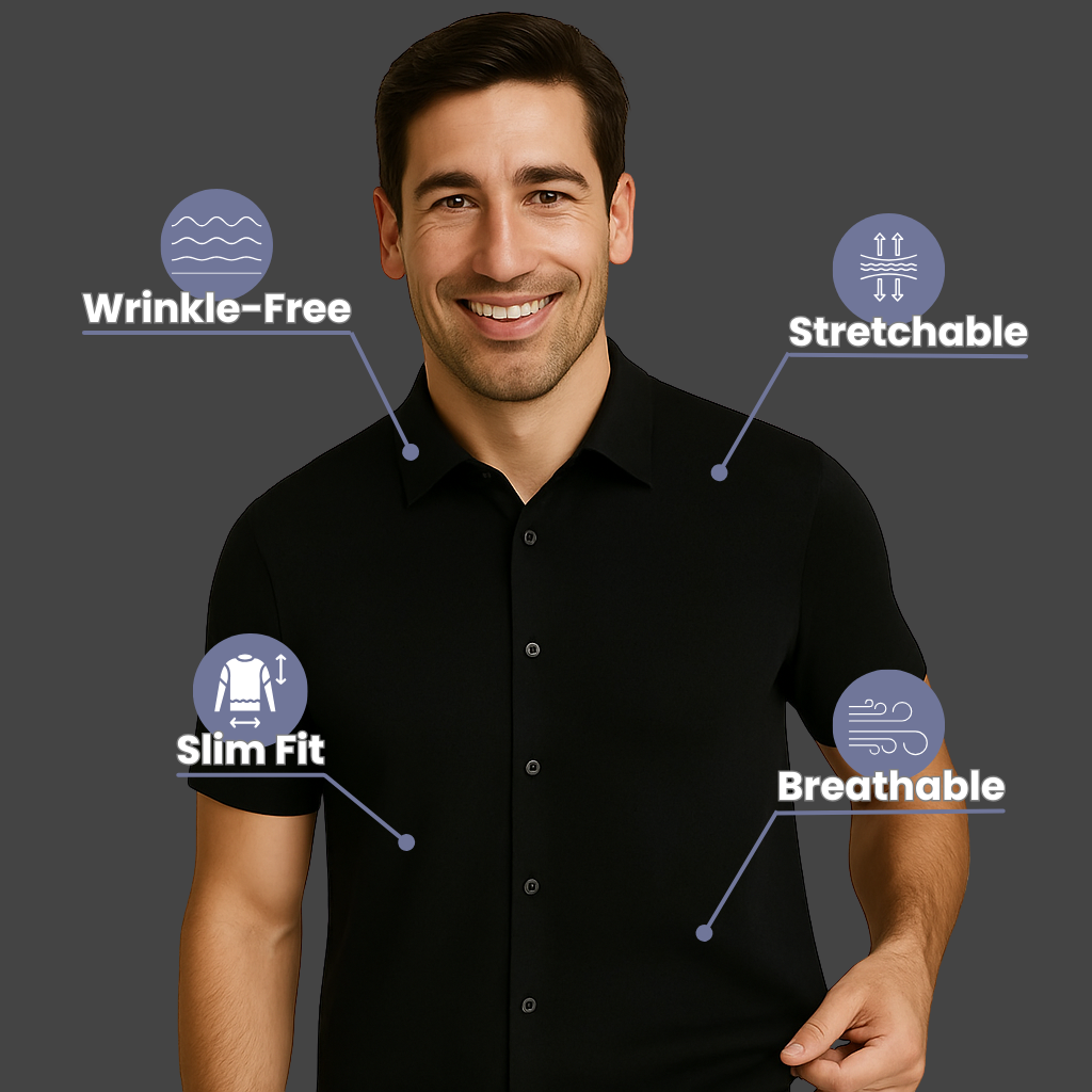 Wrinkle-free short-sleeved shirt