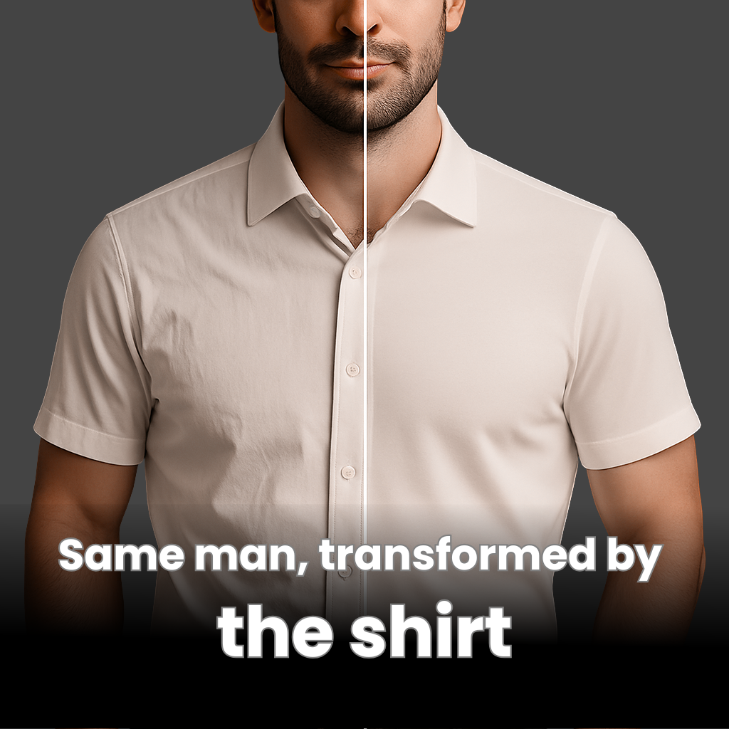 Wrinkle-free short-sleeved shirt