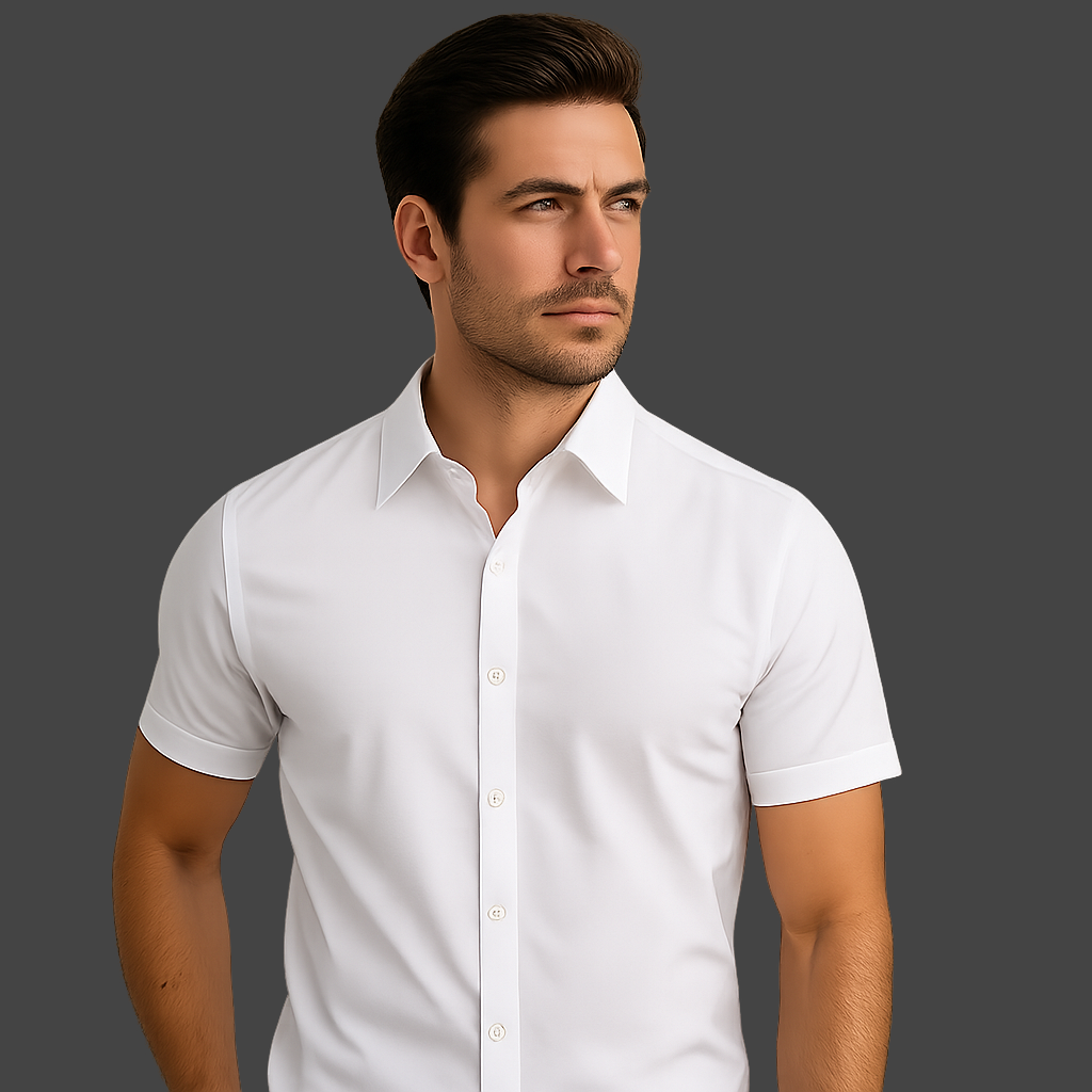 Wrinkle-free short-sleeved shirt